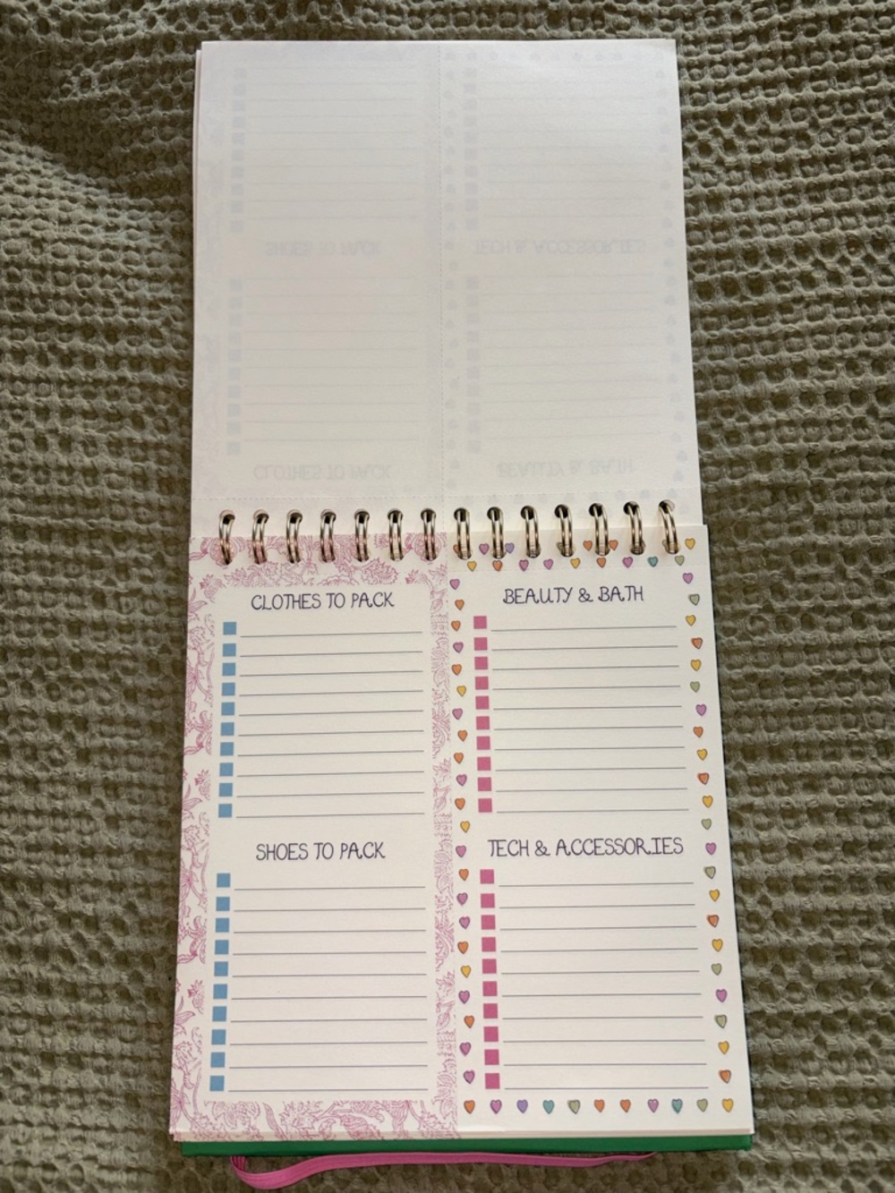 Roller Rabbit Vacation Packing Checklist Spiral Notebook - Picture 2 of 2
